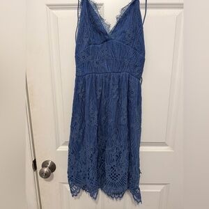 Blue lace flower dress size S